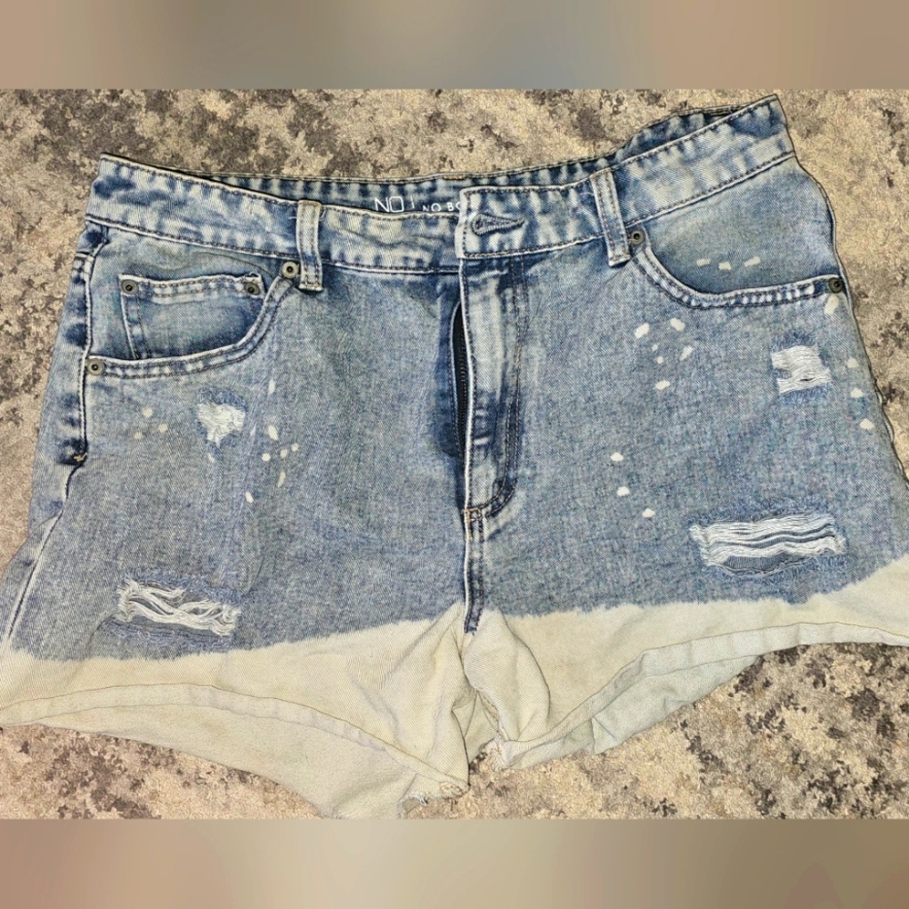 Bleach wash shorts
